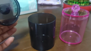 MOUSSE Cotton swab storage box Acrylic Cotton Ball Pad Container Translucent Round Cotton Swab Storage Container Qtip Holder Dispenser Durable Clear Plastic Apothecary Jar Home