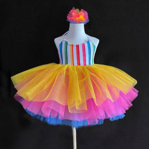 Cute Puffy Skirt Childrens Performance Dress Girls Dress Dance Costume Sparkling Tulle Skirt for Kids Ages 3-14 Milk Silk