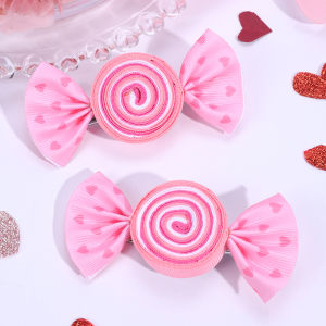 2 Chiếc Kẹp Tóc Nơ Kẹo Cho Bé Gái-Nhãn Đỏ In Hình Trái Tim Cầu Vồng Barrette Ngọt Ngào Kẹp Tóc Trẻ Em Mũ Đợi Đầu Đa Năng Phụ Kiện