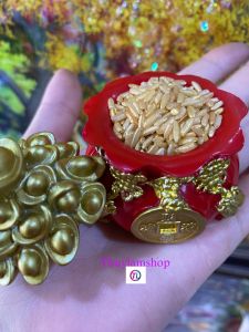 Hũ gạo vàng thần tài có nắp đậy phong thuỷ tài lộc ấm no