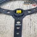 พวงมาลัยMOMO Prototipo หนังแท้ พวงมาลัยแต่ง MOMO steering wheel ขนาด 13.5“ นิ้ว ยก 1.5“ ก้านสีดำ. 