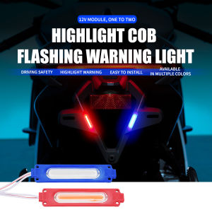 10Pairs Motorcycle Bicycle Rear Light COB Flash Strobe Emergency Warning Light Red Blue Motorcycle Tail Light For Night Safety