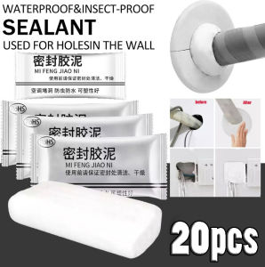 20pcs Wall Hole Sealing Cement Clay Sealant Waterproof Repair Air Conditioning DIY Parts Air Conditioning Hole Repair Waterproof Flexible Cement Glue
