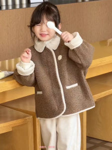Girl Outwear Stylish Autumn and Winter 2025 New Arrival Western Style Childrens Winter Clothing Female Youth Winter Velvet Sweater