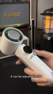 พัดลมไอเย็นไฟฟ้า พัดลมมือถือแบบพกพา จอแสดงผล LED ปรับความเร็วลมได้ 199 ระดับ พัดลมไร้ใบพัดแบบพกพา พัดลมมินิเย็นแบบชาร์จไฟได้