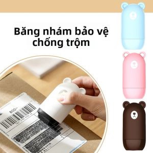 Con Dấu Bảo Vệ Dữ Liệu Bí Mật Con Dấu Bảo Mật Chống Trộm Trộm Bảo Mật ID Con Dấu Cao Su Hình Gấu Nâu/Xanh dương/Hồng/Trắng 4cm*8cm