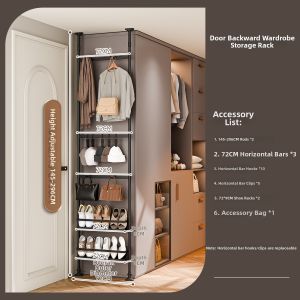 QIANKUOTAI | Narrow Over-the-Door Hanging Clothes Rack