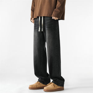 Quần Jeans Nam Retro Washed Summer High Street Casual Straight Leg Spring Autumn Slimming Flared Jeans Cotton Polyester