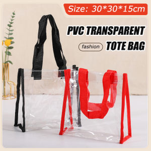 PVC Transparent Tote Bag Fashion Shoulder Bag for Cosmetics Shopping Swimming Gift Storage Bag