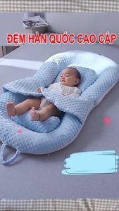 Đệm ngủ kết hợp đệm chống trào ngược đa năng cho bé (vải nhung 3D + Đệm mút bọt biển cao cấp)