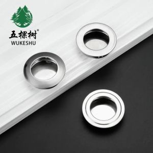 5pcs Stainless Steel Cabinet Hidden Handle Concealed Circle Handle For Drawer
