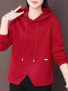 Design Skin Slimming Hoodie Womens Fashion Spring Loose Fit Korean Style Long Sleeve Cotton Polyester Blend Casual Sweatshirt