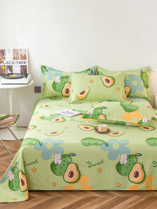 Thickened Pure Cotton Old Rough Cloth Bed Sheet Single Tatami Non Full Cotton Quilt Cover Summer Dormitory Single Three Piece Set