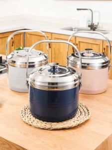 Yellow River 8l304 Stainless Steel Fire-Free Reboiler Household Thermal Cooker Heat Preservation Energy Conservation Cookware off-Fire Cooking Pot Soup Pot