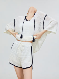 XIAODADEHUA | Stylish Casual Summer Knitted Fringe Loose Lace Two-piece Womens Set