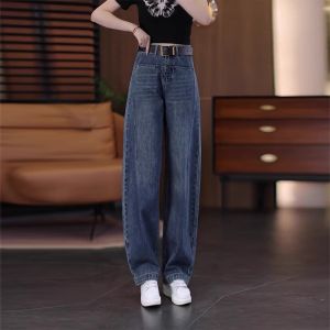 High Waist Straight Leg Jeans Womens Retro Style Slim Fit Narrow Version Small Size Wide Leg Pants Fall 2025 New Arrival