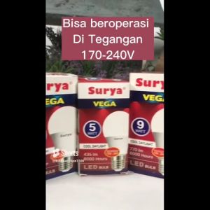 Paket 3 PCS Lampu Bohlam LED Buld Surya VEGA 12 Watt ORIGINAL SNI Resmi Hemat Energi Cahaya Lampu 980 Lumen GARANSI Resmi 1 TAHUN (Umur 6000 Jam) - Putih