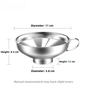 Wide-Mouth 304 Stainless Steel Kitchen Funnel for Salad Dressing Fermented Foods Large Diameter Sausage Jam Funnel