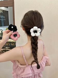 🔥IVY Japanese and Korean new fat cotton-filled mini flower bud pearl three-dimensional flower hairpin half-tied small hair clip for women high-end hair clip for the back of the head