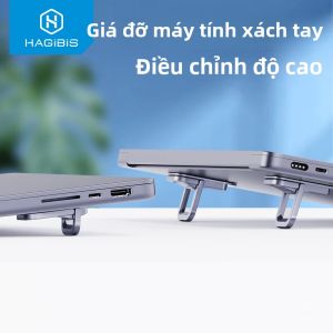 Hagibis Có Thể Gập Lại Đế Laptop Hợp Kim Nhôm Giá Đỡ Đa Năng Cho Macbook Pro Air Di Động Laptop Tấm Làm Mát Nâng Cho Bàn Làm Việc & Bàn Phím
