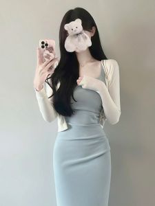 Váy Dài Ôm Vừa Vặn Kiểu Pháp Mùa Thu Đông Thanh Lịch Cho Nữ Váy Hai Mảnh Váy Bó Sát Váy Dài Thường Ngày Váy Bó Sát Mùa Hè