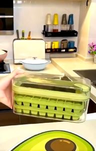 ฟรีที่ตักน้ำแข็ง กล่องแม่พิมพ์ทําน้ําแข็งโฮมเมด มีหลายชั้นให้เลือก กล่องทำน้ำแข็งพร้อมฝาปิด 1 ชั้น 2 ชั้น Ice Box แม่พิม