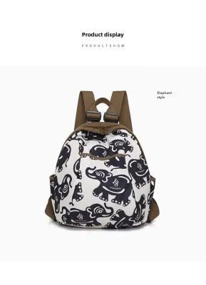Casual Backpack Fashionable All-Match Womens Travel Lightweight Schoolbag Multi-Functional Oxford Cloth Backpack Large Capacity Mummy Bag