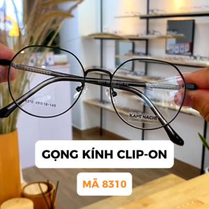 Gọng kính Clip On phiên bản nửa lục giác lớn đa năng cắt được cận KAMI NACHI mã T8310