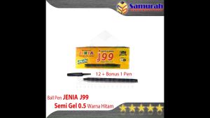 Pulpen Jenia J 99 Hitam 05 mm / Ball Pen Cabut J99 0.5 mili / Semi Gel Bolpen J-99 / BallPoint