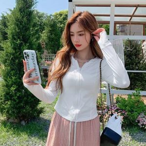 Summer Slim Fit Ice Silk UV Protection Clothing Outdoor Sports Anti Ultraviolet Light Jacket Fashionable Womens Sunscreen Wear