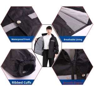 JIFANPAUL | Reflective Waterproof Raincoat Set for Cycling 1pc