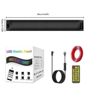 LED Matrix แผงพิกเซลรีโมทคอนโทรลรถบรรทุก DEVIL Eye นุ่มพับแสง Graffiti Scrolling BOARD Ambient Light 12V 24V