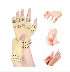 1 pair of magnetotherapy compression gloves for arthritis relief - hand wrist support brace