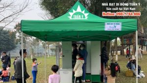 Nhà bạt di động Tuấn Ý 3mx45m - Bạt XANH LÁ nhà bạt sự kiện ngoài trời gian hàng hội chợ đa năng