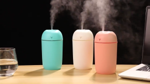 420ml Portable Air Humidifier USB Ultrasonic Cool Mist Aroma Diffuser LED Light Essential Oil Humidifier for Home Office Car