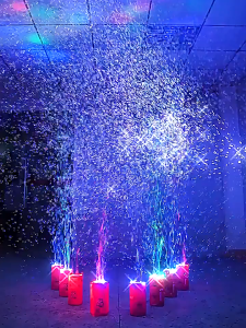 Fully automatic bubble machine with porous lights/Firework bubble machine/Bubble blowing toys/Children’s toys/Party atmosphere equipment