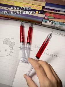 Creative Bestseller Syringe Ballpoint Pen Cute Stationery High Aesthetic Value Simulation Needle Cylinder Stress Relief Pen