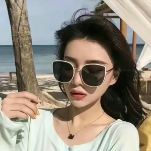 LD-C658 Kacamata Hitam Titanium Sunglasses Round Retro Logam Bingkai Kacamata Wanita Korean Import Kacamata Fashion