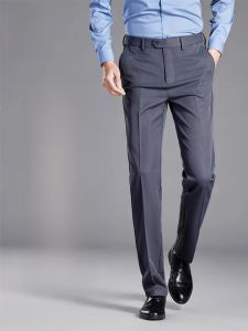 ROMON | Quần tây nam mùa hè mỏng thẳng quần dài thường ngày cao cấp thương hiệu Romon polyester viscose sợi treo quần dài công sở