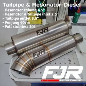 Tailpipe Curved & Resonator Diesel FJR Pajero Fortuner Innova Hilux Panther dll