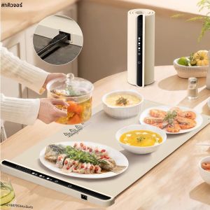 ถาดอุ่นไฟฟ้าเครื่องอุ่นอาหารอัจฉริยะแผ่นซิลิโคนแบบพับได้แผ่นทําความร้อนอย่างรวดเร็วพร้อมการตั้งค่า 3 Tem ถาดอุ่นอาหารไฟฟ้า