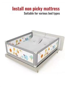COCOBB Baby Bed Fence Bed Guard Rail for Baby Safety Queen/king Size Slide Down Safety Upgraded Design Height Adjustab