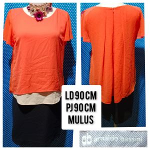 DRESS LENGAN PENDEK ORANGE(ARNALDO BASSINI) 216