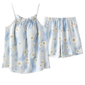 miiow | Cat Woman Summer Thin Cool Feeling Chemise Nightgown Womens Home Clothes Set Can Be Worn Outside Short Sleeve One Shoulder Design