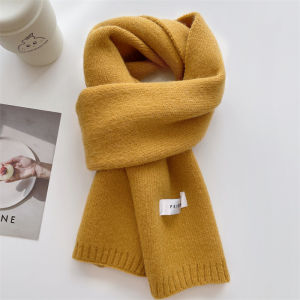Multi-functional Pure Color Knitted Scarf for Women Fashionable Korean Style Rectangular Shape Thickened Ideal for Spring Fall Winter