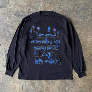 Long Sleeve 310 Pure Cotton Double Thread Mens T-Shirt Cool Style Breathable Fashion Commuting Loose Fit UVA Protection