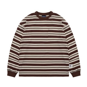 Classic Vintage Mens หลวม เสื้อยืดแขนยาวพอดี BELLKENIDEA ลายทาง ลาย หลากหลาย ลำลอง เสื้อท่อนบน สําหรับคู่รัก อินเทรนด์ สไตล์ป๊อป