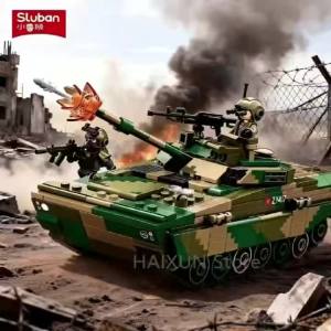 Sluban Military Building Blocks Military Tank & Armored Vehicle Building Blocks Set with Soldier Figures Educational Army Toys