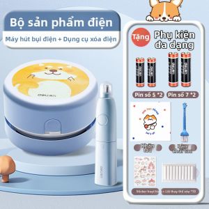 deli | Máy Hút Bụi Để Bàn Sạc USB Công Suất Cao cho Bụi Bút Chì và Bụi Tẩy của Học Sinh