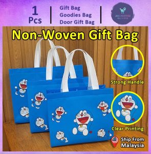 Gift Bag Goodies Bag Doraemon Non Woven Lucky Cat Fabric Bag (140) Snacks Tote Bag Student Gift Bag Packaging Beg Kindergarten Children Birthday Beg